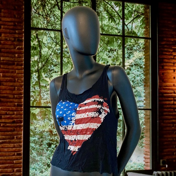 Black Tank Top with Fringes - Picture 1 of 4